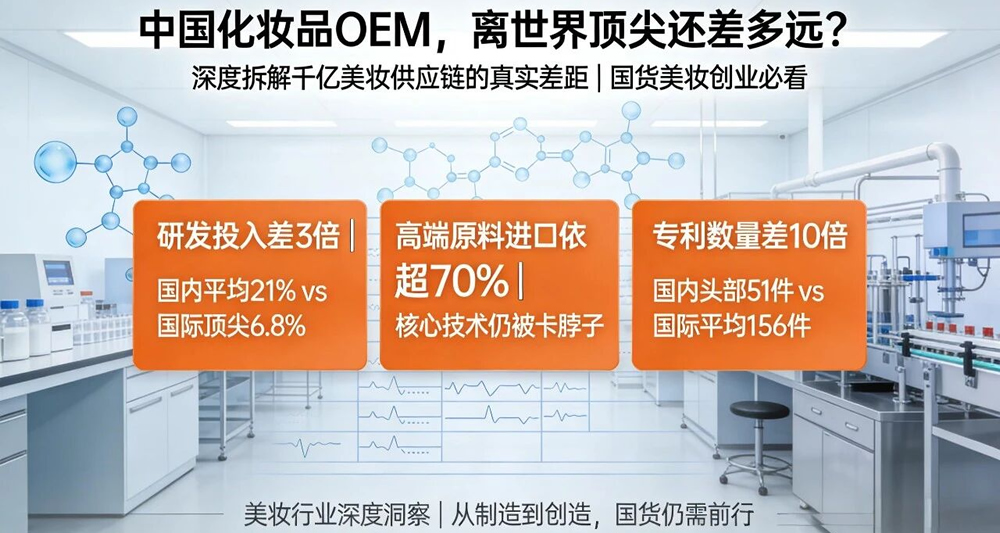 中国化妆品OEM工厂与世界顶尖化妆品代加工厂家还有多少距离