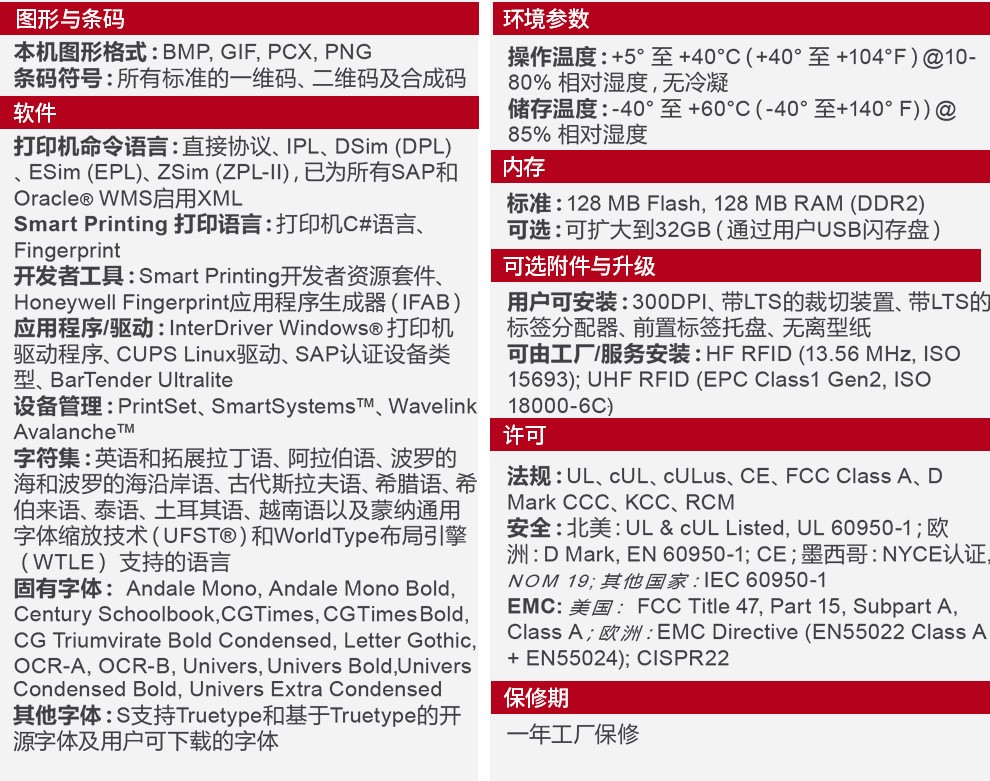 霍尼韦尔桌面条码打印机 Honeywell工业条码机PD43