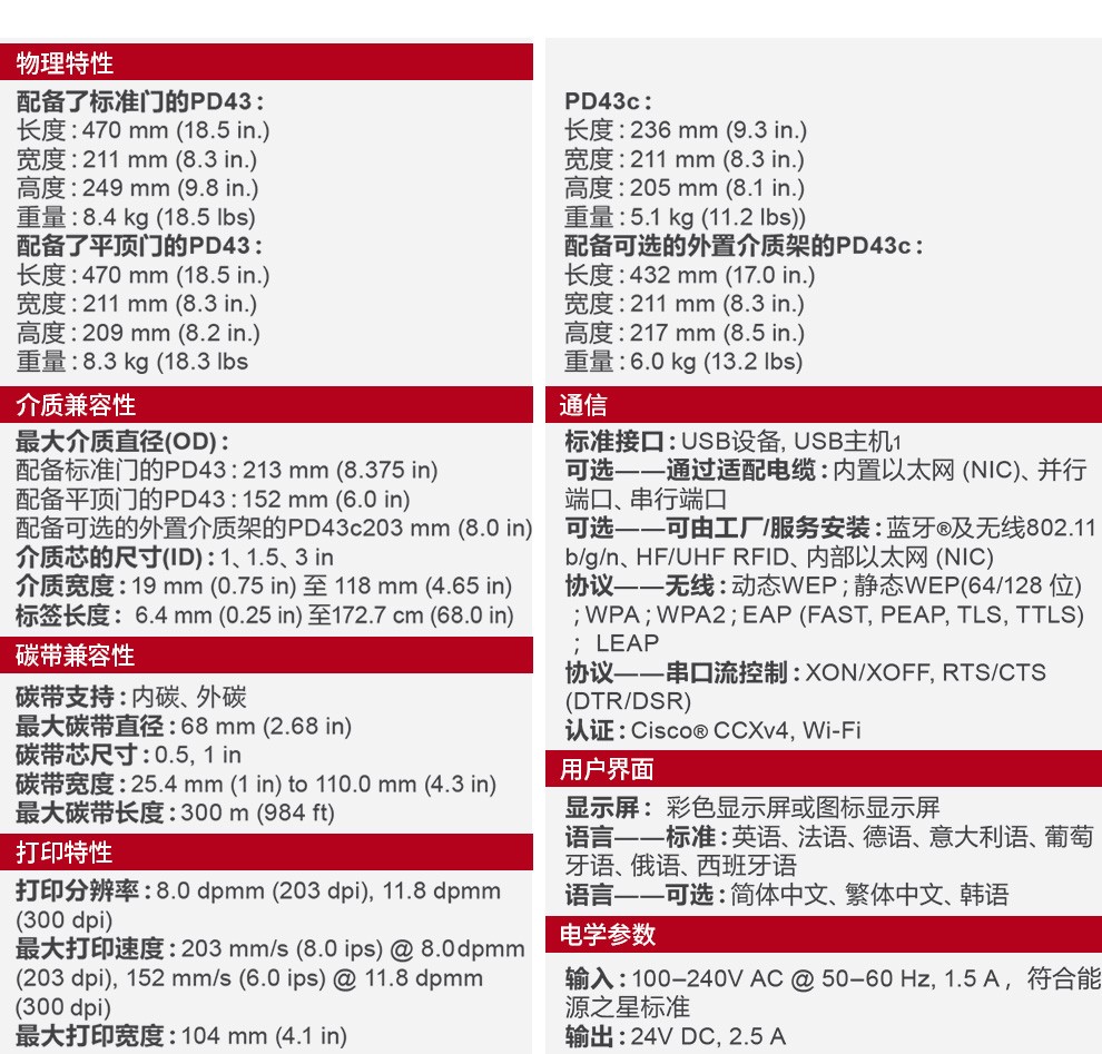 霍尼韦尔桌面条码打印机 Honeywell工业条码机PD43