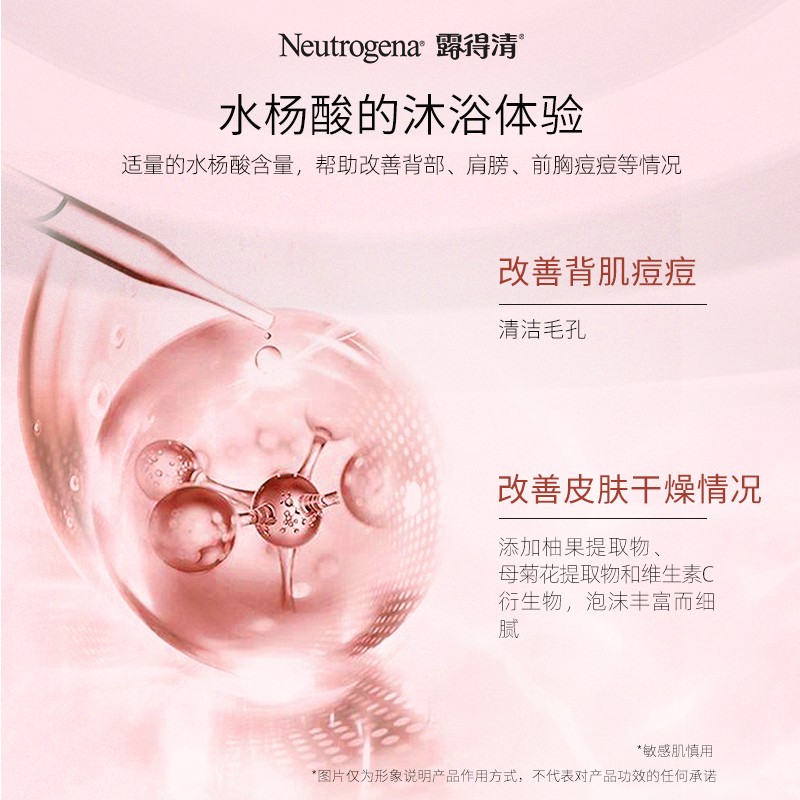 露得清葡萄柚沐浴露 水杨酸果酸沐浴乳液